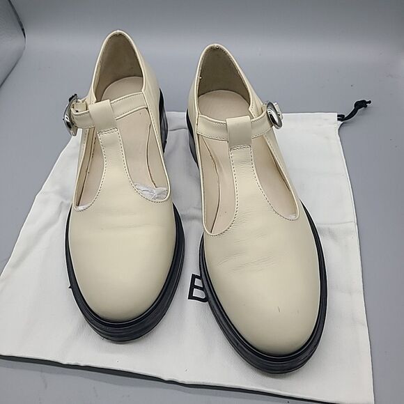 Aeyde Roberta Ivory Leather Mary Jane Loafers Shoes Women 39/ US 9 - Picture 2 of 10